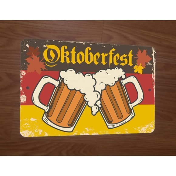 Beer Octoberfest Cheers Artwork 8x12 Metal Wall‎ Bar Sign - Picture 1 of 1